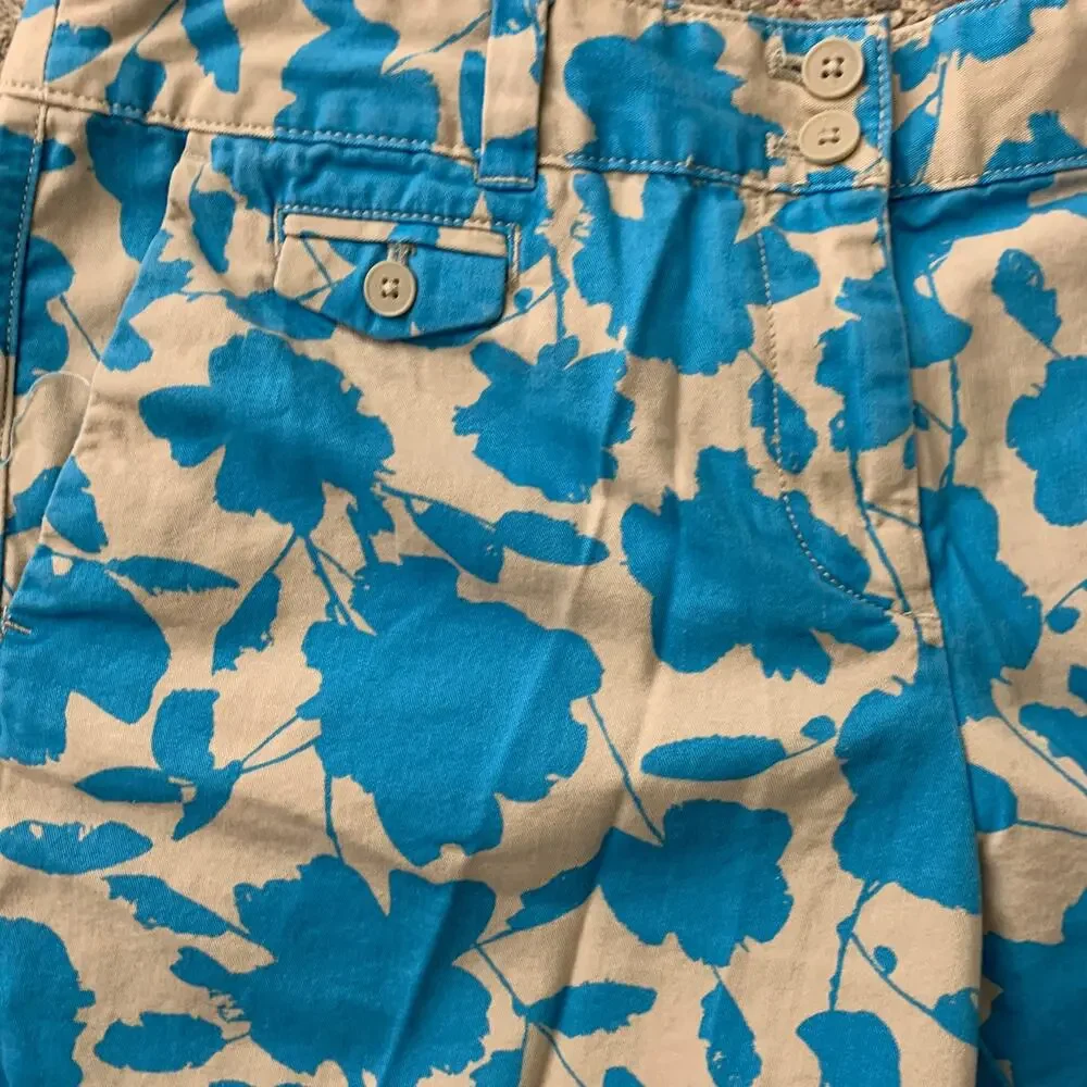 Blue Floral Short Ann Taylor Loft Size 6 - Picture 2 of 4